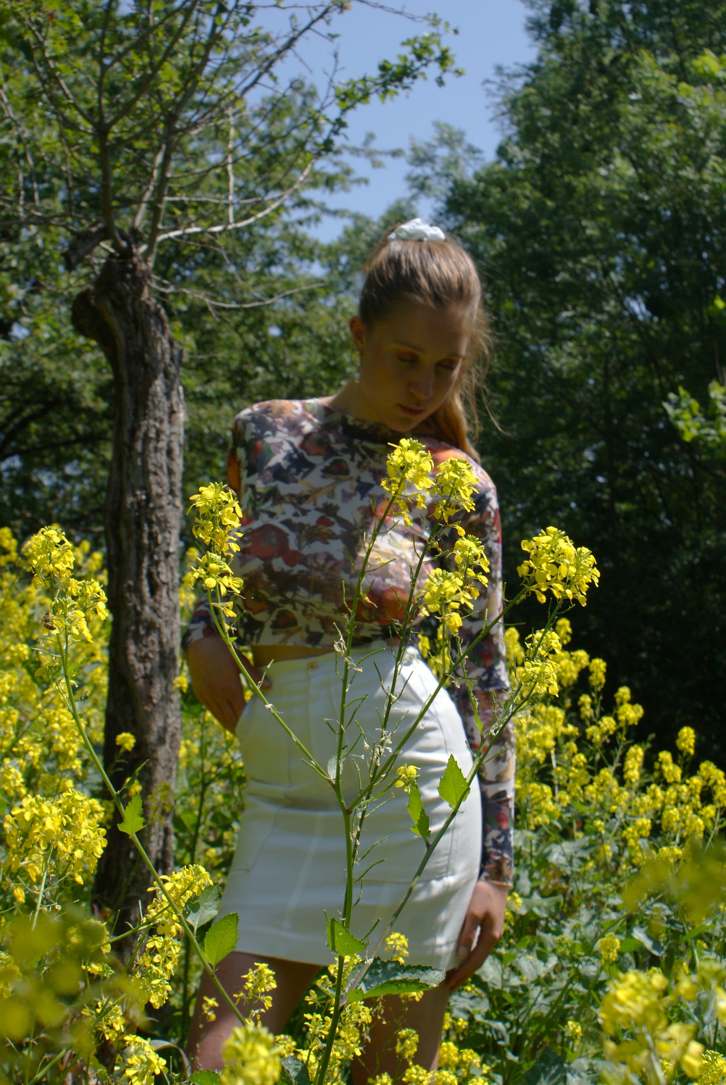 Top en mesh - Tissu Fleuris