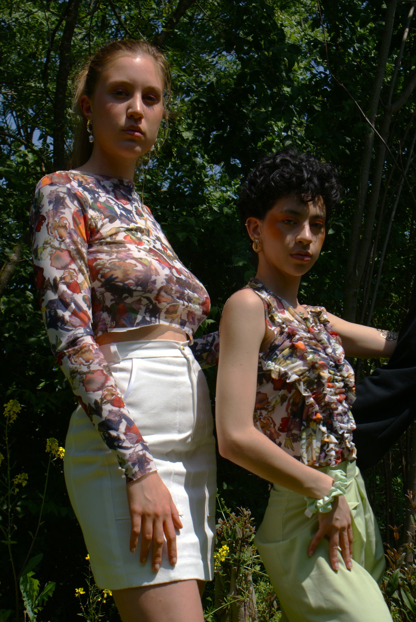 Top en mesh - Tissu Fleuris